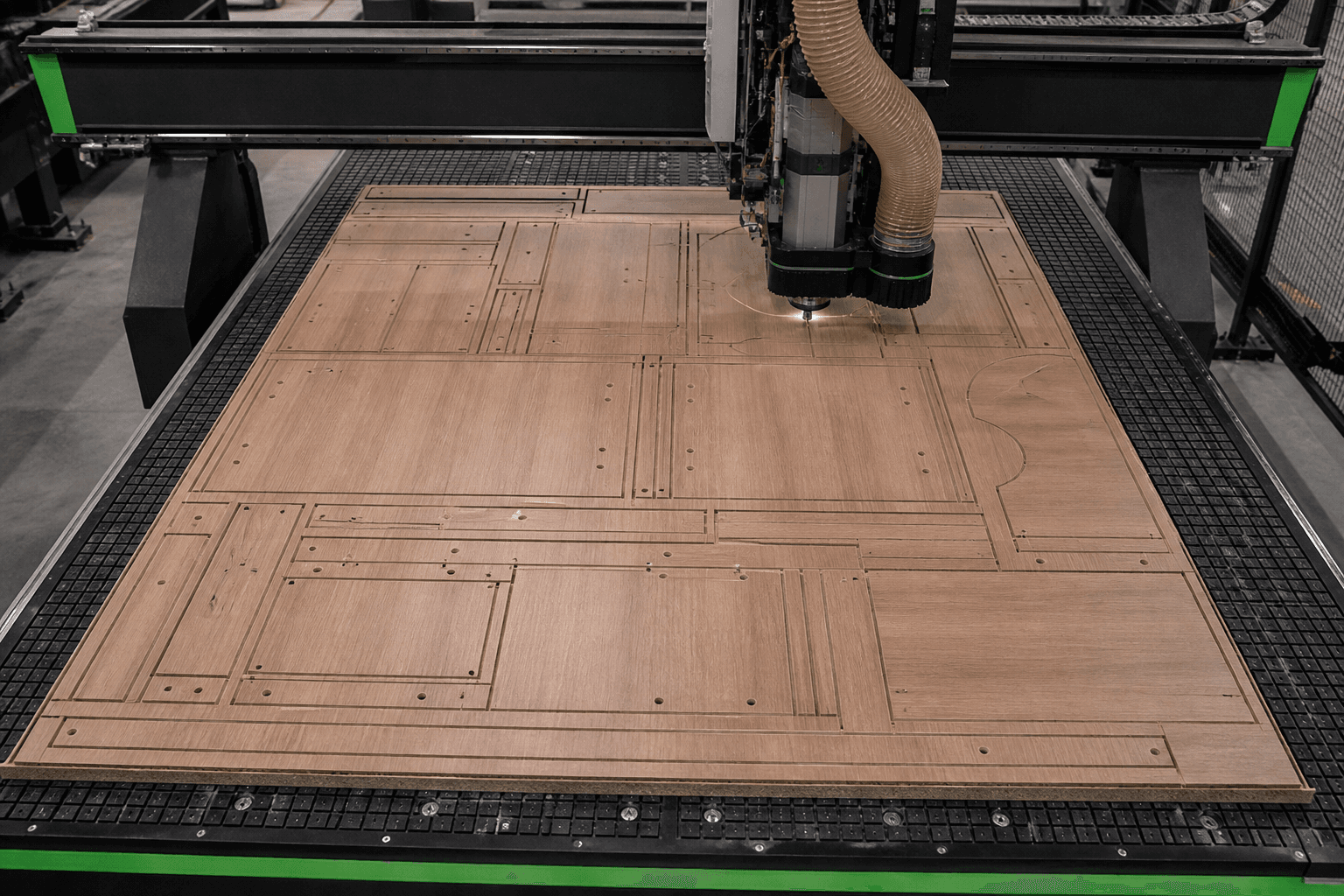 Концептуальная визуализация технологии CNC / Nesting